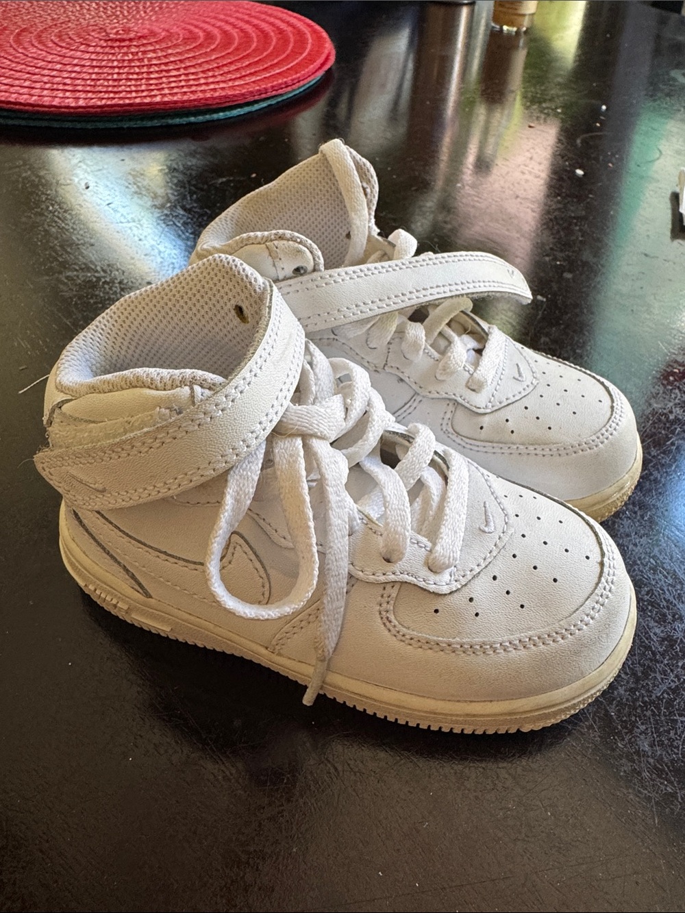 Nike Kids White High-Top Sneakers - Secure Strap & Lace